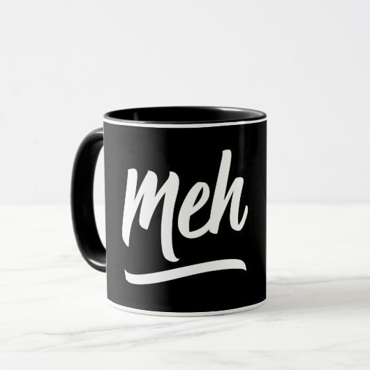 Meh Typografie Tasse (Vorderseite Links)
