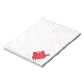 Meh Whimsical Fish Art in Rot und Rosa Notizblock (Rotiert)