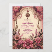 Mehandi Zeremony Mulberry Pavilion Indische Hochze Einladung (Vorderseite)