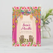 Mehendi Einladung Digital Mehndi einladen (Stehend Vorderseite)