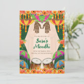 Mehendi Einladung Digital Mehndi einladen (Stehend Vorderseite)