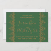 Mehendi Indian Wedding Save the date Einladung (Vorderseite)