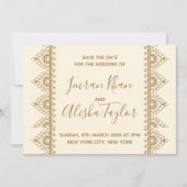 Mehendi Indian Wedding Save the date Einladung (Vorderseite)