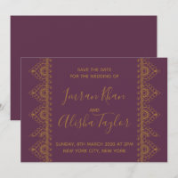 Mehendi Indian Wedding Save the date Einladung