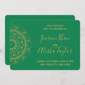 Mehendi Indian Wedding Save the date hamsa Henna (Vorne/Hinten)