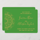 Mehendi Indian Wedding Save the date hamsa Henna (Vorne/Hinten)