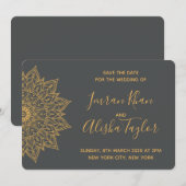 Mehendi Indian Wedding Save the date hamsa Henna (Vorne/Hinten)
