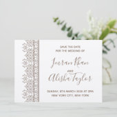 Mehendi Indian Wedding Save the date hamsa Henna (Stehend Vorderseite)