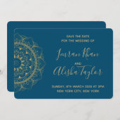 Mehendi Indian Wedding Save the date hamsa Henna (Vorne/Hinten)