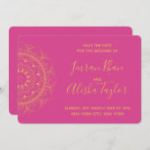 Mehendi Indian Wedding Save the date hamsa Henna (Vorne/Hinten)