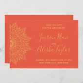 Mehendi Indian Wedding Save the date hamsa Henna (Vorne/Hinten)