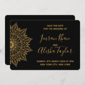 Mehendi Indian Wedding Save the date hamsa Henna (Vorne/Hinten)