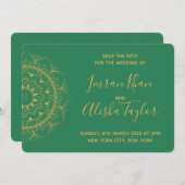 Mehendi Indian Wedding Save the date hamsa Henna (Vorne/Hinten)