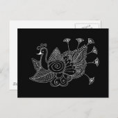 Mehendi Peacock Postkarte (Vorne/Hinten)