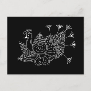 Mehendi Peacock Postkarte