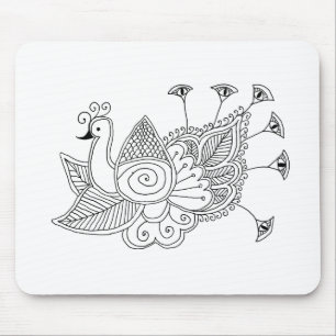 Mehendi Pfau Mousepad