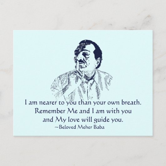 Meher Baba erinnere mich an Postkarte (Vorderseite)