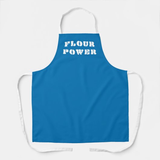 Mehl Power Bright Blue Backen Schürze (Vorderseite)