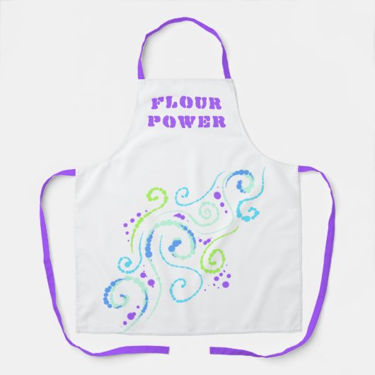 Mehl Power Hübsche Wirbel Schürze (Vorderseite)