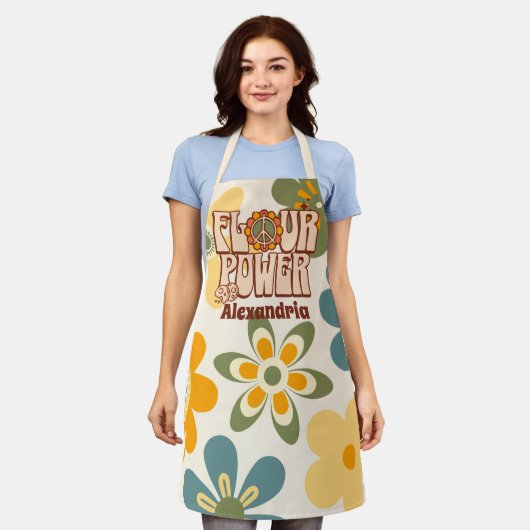 "Mehl Power" Retro 60er Funny Cooking Backen Schür Schürze (Getragen)