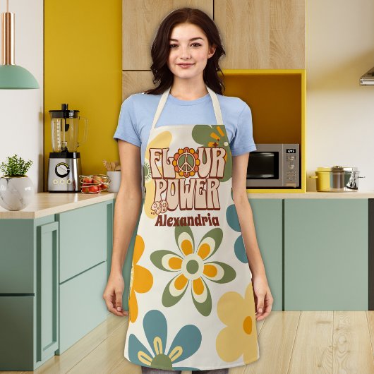 "Mehl Power" Retro 60er Funny Cooking Backen Schür Schürze