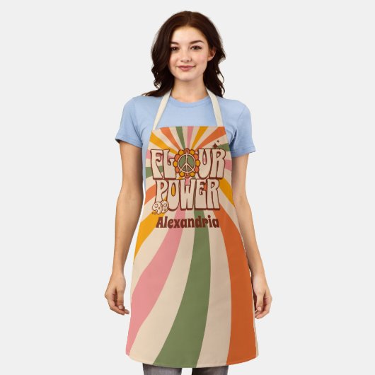 "Mehl Power" Retro 60er Funny Cooking Backen Schürze (Getragen)