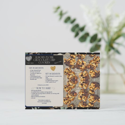 Mehl Schokolade Chips Rezept Postkarte (Stehend Vorderseite)