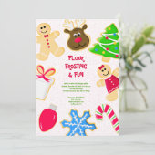 Mehl Zuckerguss Spaß Kinder Cookie Exchange Party Einladung (Stehend Vorderseite)