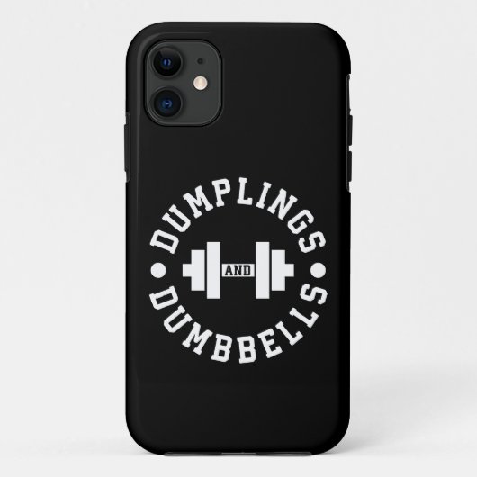 Mehlklöße und Dumbbells - sperrig seiend - lustige Case-Mate iPhone Hülle (Rückseite)