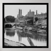 Mehlmühle vom James River & Richmond, VA 1865 Poster (Vorne)