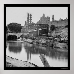 Mehlmühle vom James River & Richmond, VA 1865 Poster