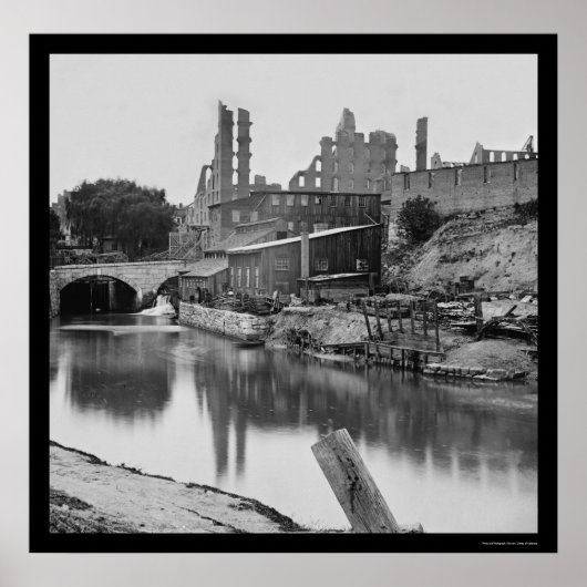 Mehlmühle vom James River & Richmond, VA 1865 Poster (Vorne)