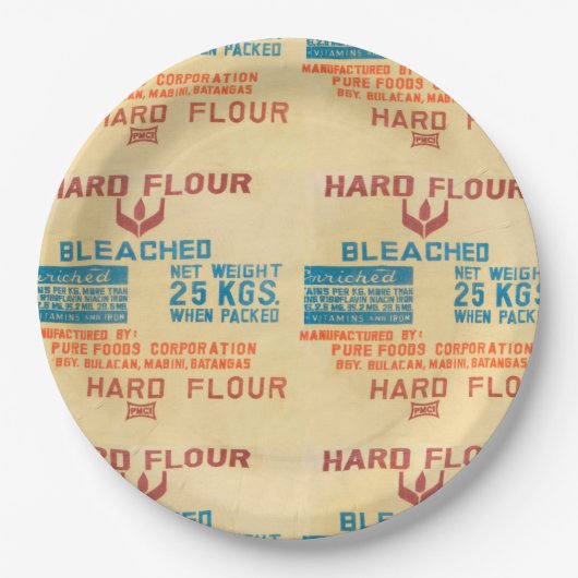 Mehlsäcke Pappteller (Vorderseite)