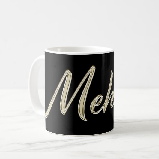 Mehmet Name whitegold Tasse Teetasse Kaffeetasse (Vorderseite Links)