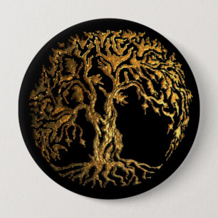Mehndi Baum des Lebens (Gold) Button