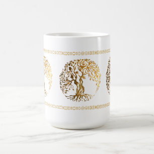 Mehndi Baum des Lebens (Gold) Kaffeetasse