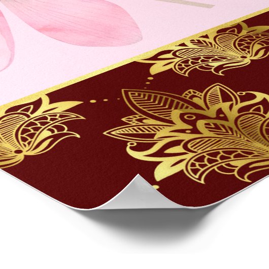 Mehndi Begrüßungsschild tanzend indischer Brautmar Poster (Ecke)