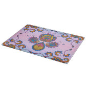 Mehndi Blue und Lila Blumenkunst, Blue Bliss Schneidebrett (Ecke)