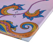 Mehndi Blue und Lila Blumenkunst, Blue Bliss Schneidebrett (Ecke)