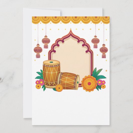 Mehndi Dholki Einladung (Rückseite)