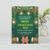 Mehndi & Dholki Night Ceremony Invitation Einladung (Stehend Vorderseite)