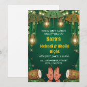 Mehndi & Dholki Night Ceremony Invitation Einladung (Vorne/Hinten)