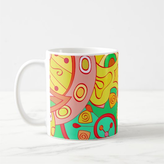 Mehndi Doodle: farbenfrohe ethnische Textur. Kaffeetasse (Links)