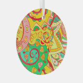 Mehndi Doodle: farbenfrohe ethnische Textur. Ornament Aus Glas (Vorderseite Rechts)