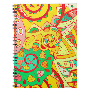 Mehndi-Doodle: Farbige ethnische Textur. Notizblock