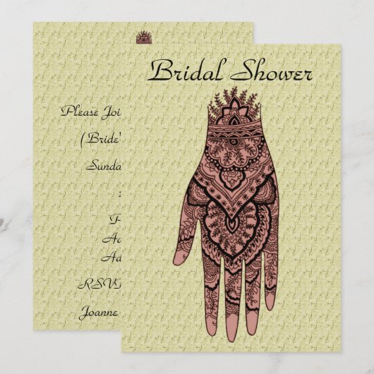 Mehndi Einladung (Vorne/Hinten)