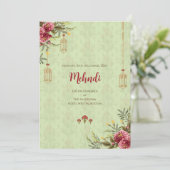 Mehndi Einladung Digitale indische Hochzeit lädt e (Stehend Vorderseite)