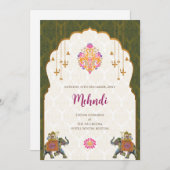 Mehndi Einladung Digitale indische Hochzeit lädt e (Vorne/Hinten)