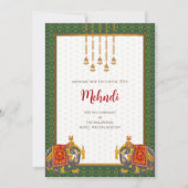 Mehndi Einladung Digitale indische Hochzeit lädt e (Vorderseite)