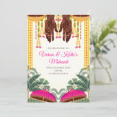 Mehndi Einladungen als Digital Dholki einladen (Stehend Vorderseite)